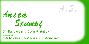 anita stumpf business card